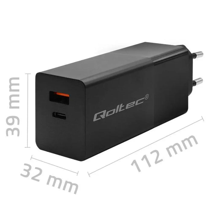 Зарядно устройство Qoltec 52382 GaN POWER PRO | 1xUSB тип C