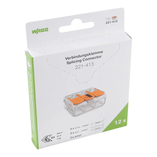 КЛЕМА ЗА КАБЕЛ С БЪРЗА ВРЪЗКА 12 БРОЯ 3X0.2-4MM2 WAGO