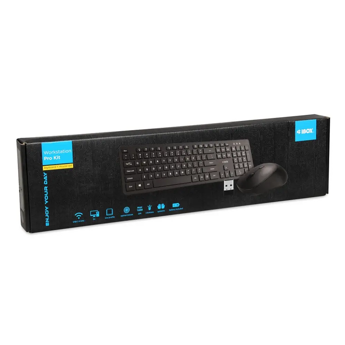 Комплект безжична клавиатура + мишка iBOX Workstation Pro