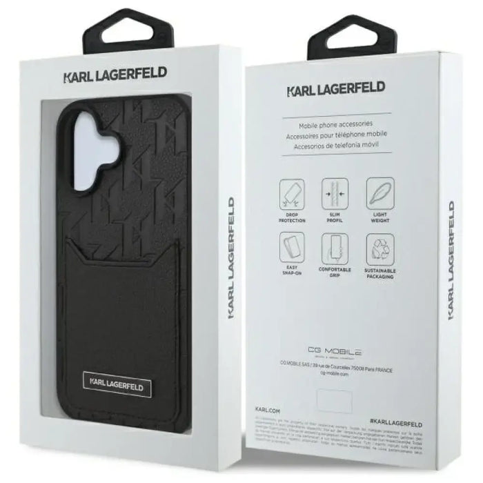 Калъф за iPhone 16 с монограм на Karl Lagerfeld Cardslots