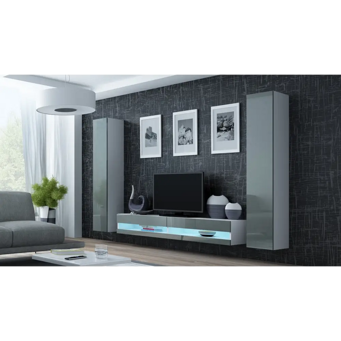 Поставка за телевизор Cama VIGO NEW 30/180/40 бяло/сив гланц