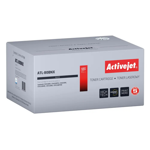 Тонер Activejet ATL-80BNX (резервен Lexmark 80C2HKE