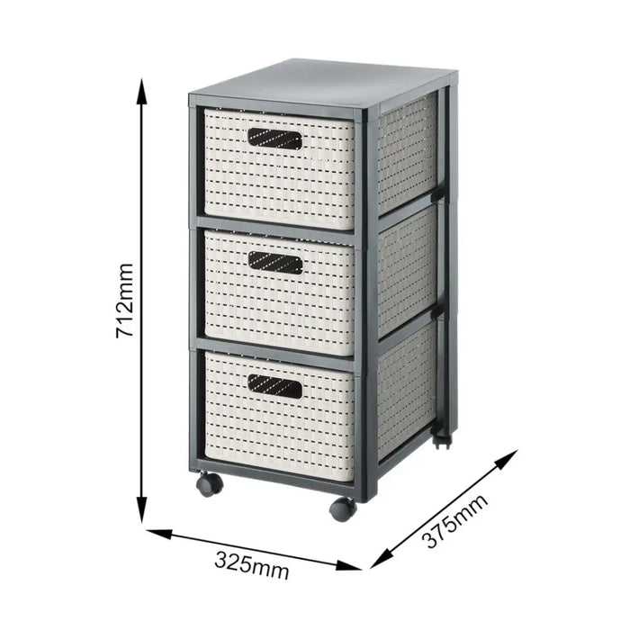 ПЛАСТМАСОВ ШКАФ 3 НИВА COUNTRY КАПУЧИНО ROTHO