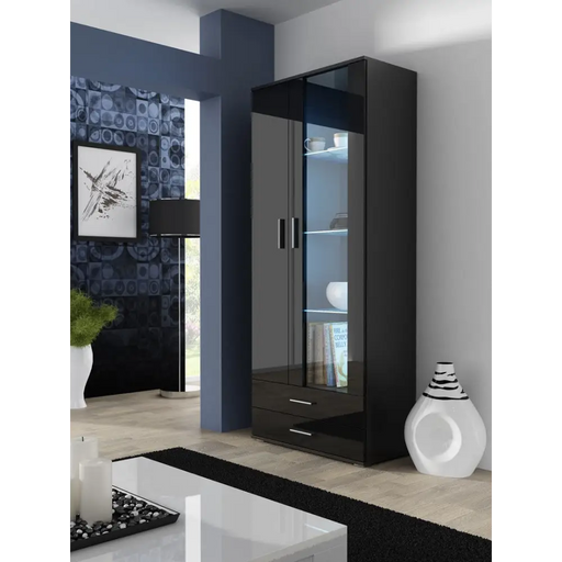 Витрина Cama SOHO S6 2D2S черен/черен гланц