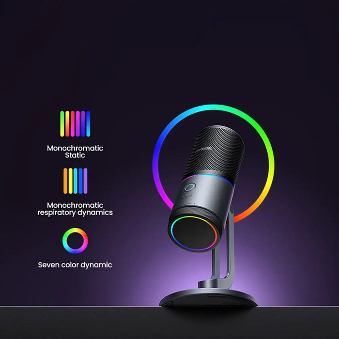 Настолен микрофон Ugreen CM769 с USB-A RGB LED - сребрист