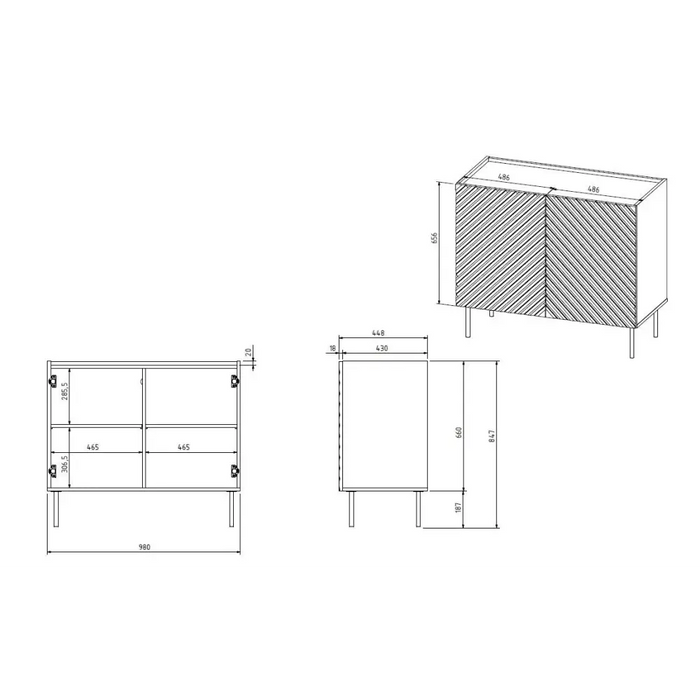 2D скрин ONDA 98x45xH85 зелен