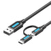 2в1 кабел Vention CQDBF USB 2.0 към USB - C/Micro