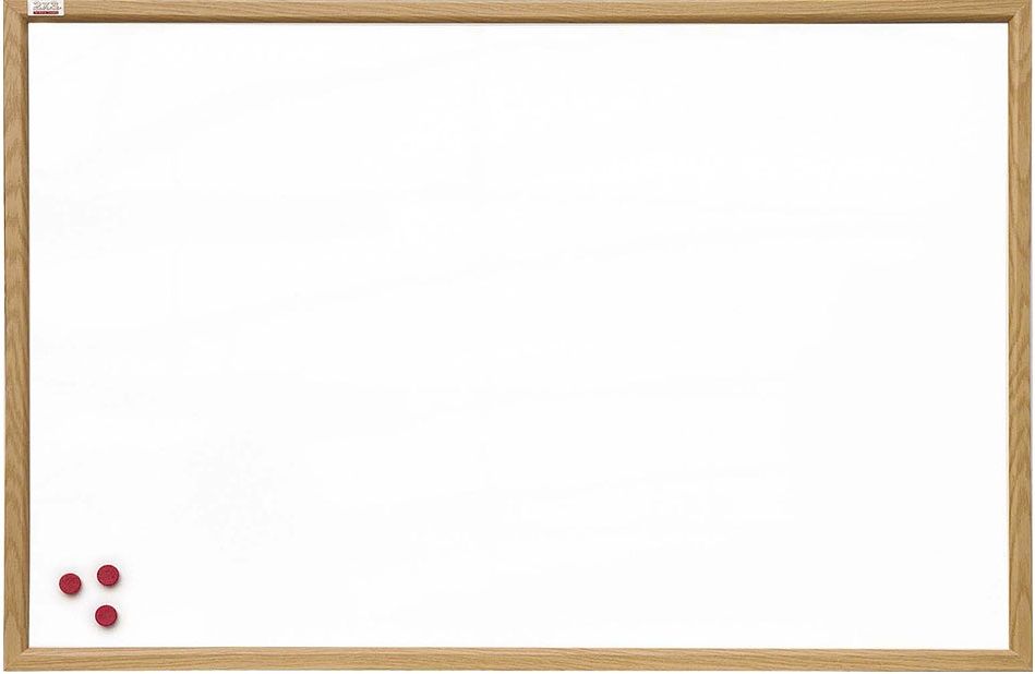Бяла магнитна дъска с дървена рамка 2x3 - 60 х 90 cm