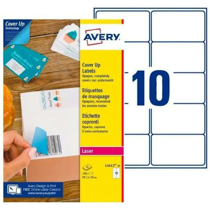 Етикети за принтер Avery L4612 Бял 25 Листи 99,1 x 57 mm (5