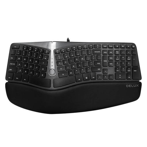 Ергономична клавиатура Delux GM901U Hub сива