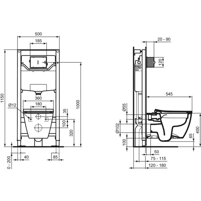 КОМПЛЕКТ СТРУКТУРА ЗА ВГРАЖДАНЕ IDEALSTANDARD I.LIFE B