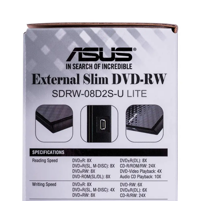 Външно USB DVD записващо устройство ASUS SDRW-08D2S-U LITE
