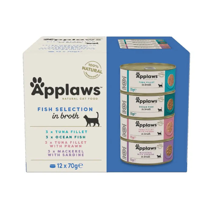 APPLAWS Fish selection мултипакет в бульон - мокра храна
