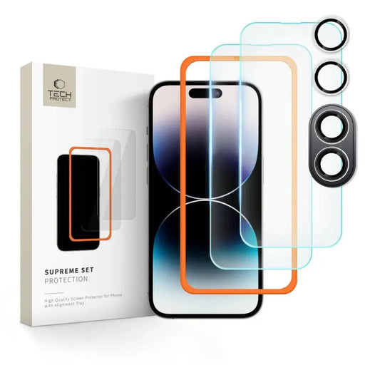 Закалено стъкло Tech-Protect Supreme Set за iPhone 16 Plus