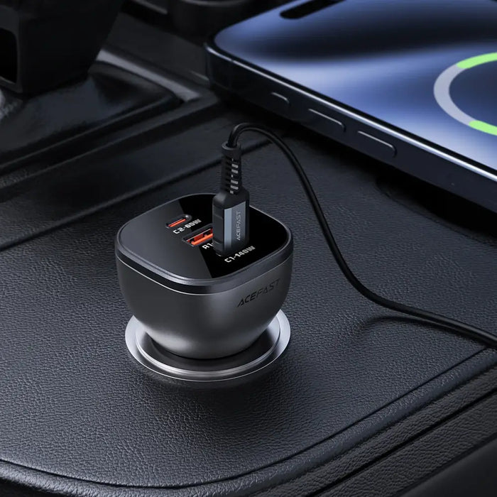 Зарядно за кола Acefast B14 165W 2x USB-C 1x USB-A - черно