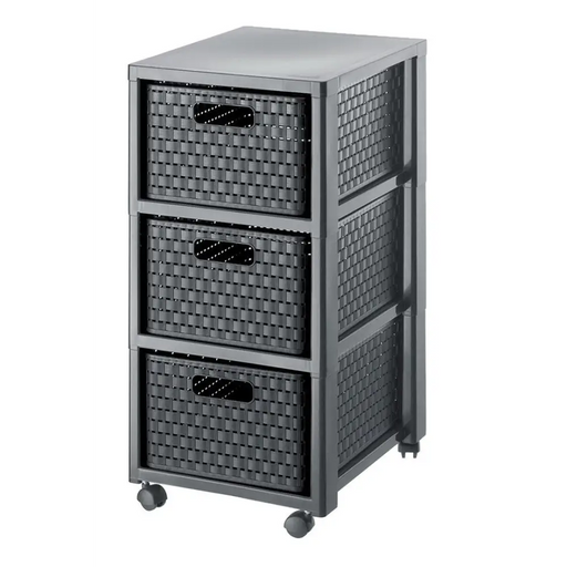 ПЛАСТМАСОВ ШКАФ 3 НИВА COUNTRY АНТРАЦИТ ROTHO