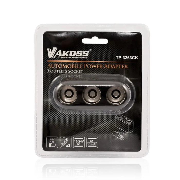 Разклонител за автомобилна запалка Vakoss TP-3263CK