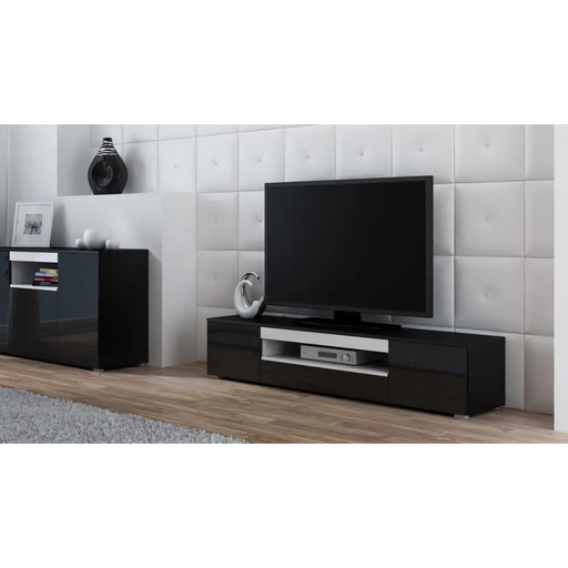 Стойка за телевизор Cama VIVA 180 черен/черен гланц + бял
