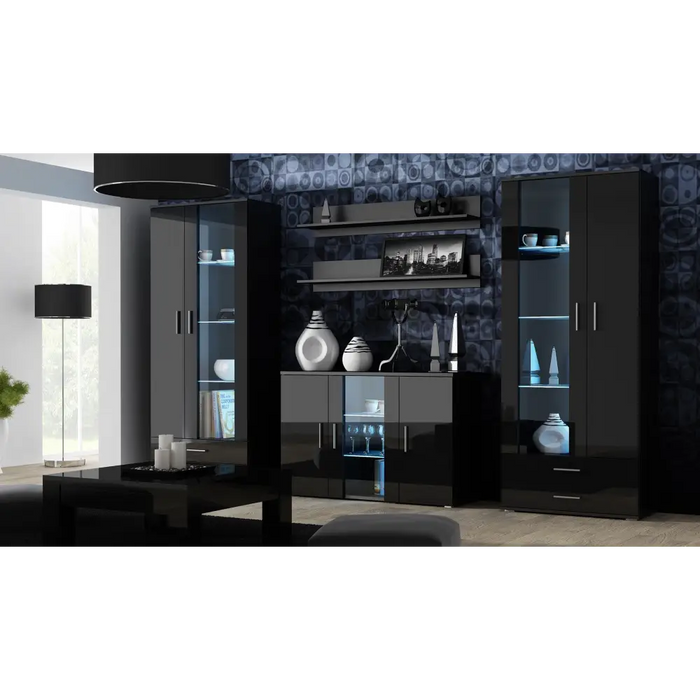 Витрина Cama SOHO S6 2D2S черен/черен гланц