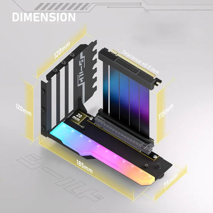 Брекет за вертикален монтаж на GPU EZDIY-FAB RGB PCIe 4.0