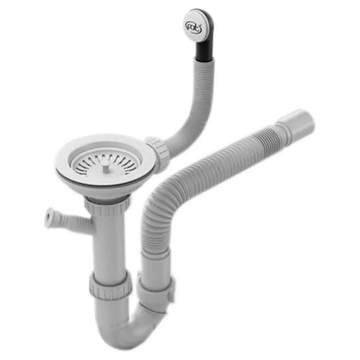 ЕДИНИЧЕН СИФОН FAT Ф90 С ПРЕЛИВНИК БЯЛ