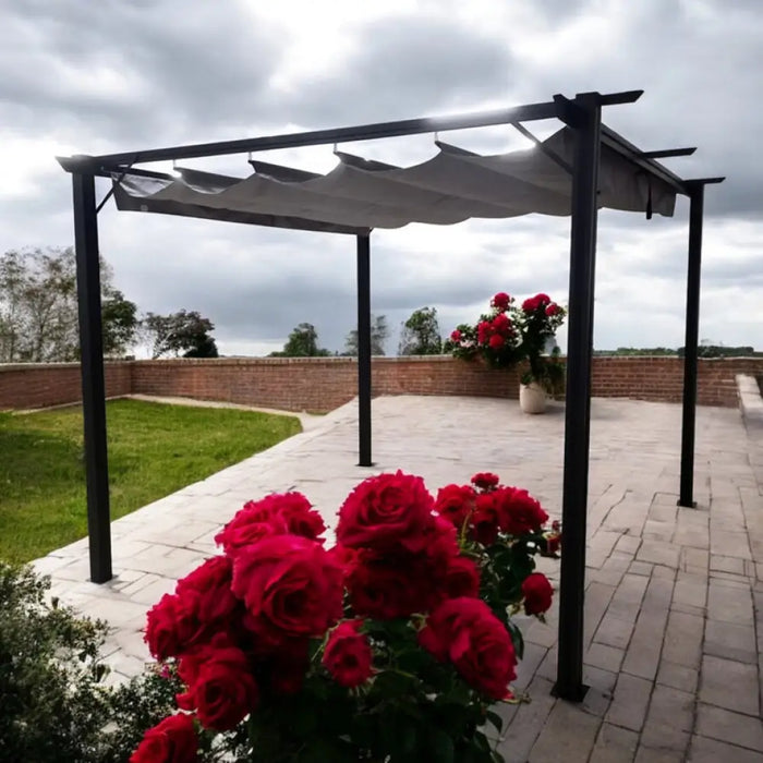 ГРАДИНСКА ШАТРА 290X290CM С ПОДВИЖЕН ПОКРИВ HD HD-8644