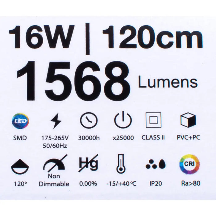 LED ЛИНЕЙНО ТЯЛО 16W 6000K 117CM С КЛЮЧ И КАБЕЛ С ЩЕПСЕЛ