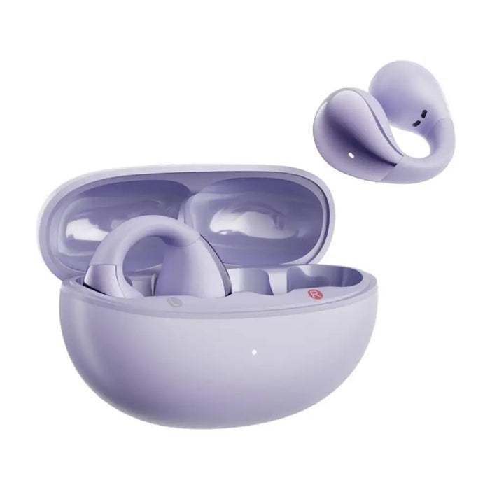 Безжични слушалки QCY Crossky Clip T33 Bluetooth 5.4 лилави