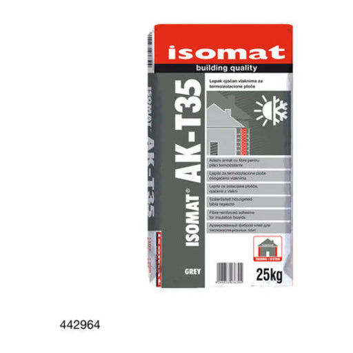 ЛЕПИЛО- ШПАКЛОВКА ЗА ТОПЛОИЗОЛАЦИЯ СИВА ISOMAT AK-T35