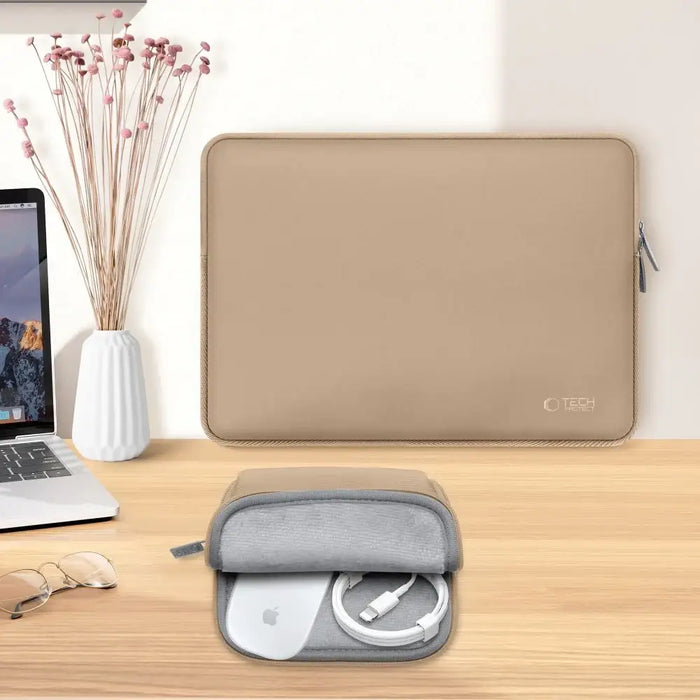 Чанта за лаптоп Tech-Protect Neoslim 13-14’’ - бежова