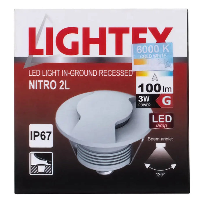 LED ТЯЛО ЗА ВГРАЖДАНЕ В ЗЕМЯ 24V 3W 6000K IP67 Ф60 СРЕБРО