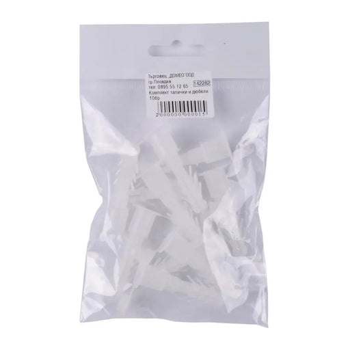 АКСЕСОАР ВИНТ ДЮБЕЛ И ТАПИЧКА ЗА PVC КОРНИЗ 10 БР.