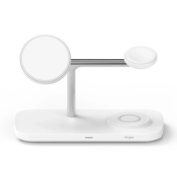Безжично зарядно Ringke 3in1 QI2 MagSafe - бяло