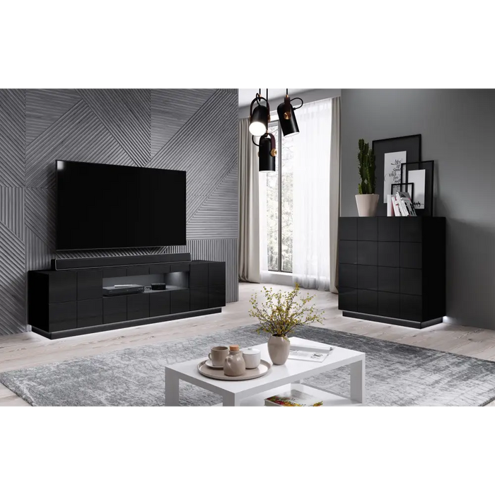 Поставка за телевизор Cama REJA черен гланц/черен гланц