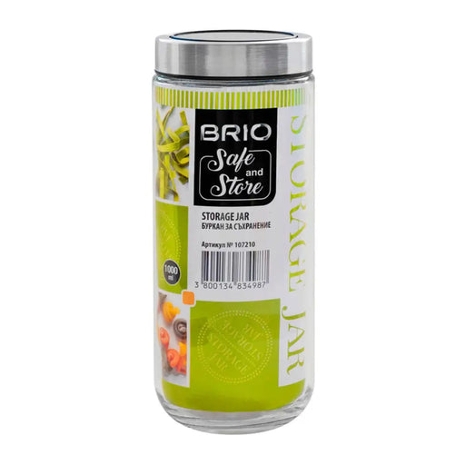 БУРКАН С ПРОЗРАЧЕН КАПАК 1L 9X9X22СМ BRIO STORAGE JAR