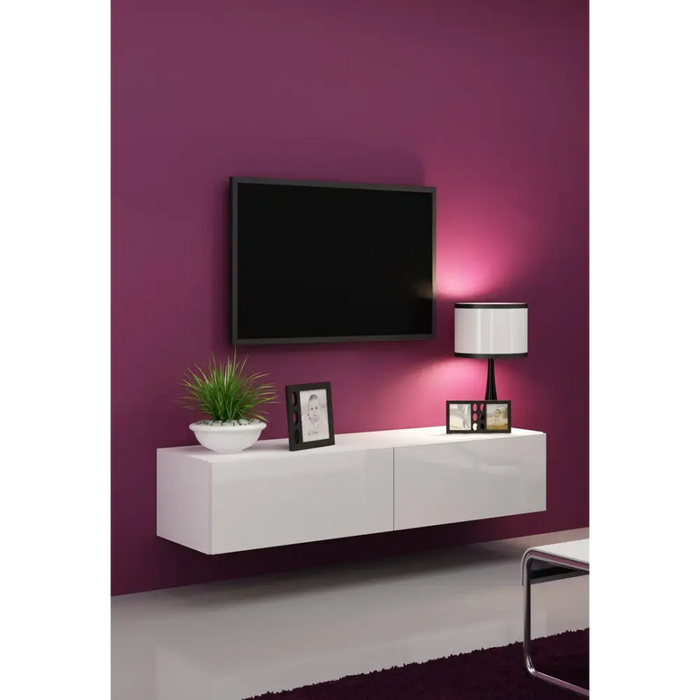 Стойка за телевизор Cama VIGO 140 30/140/40 бяло/бял гланц