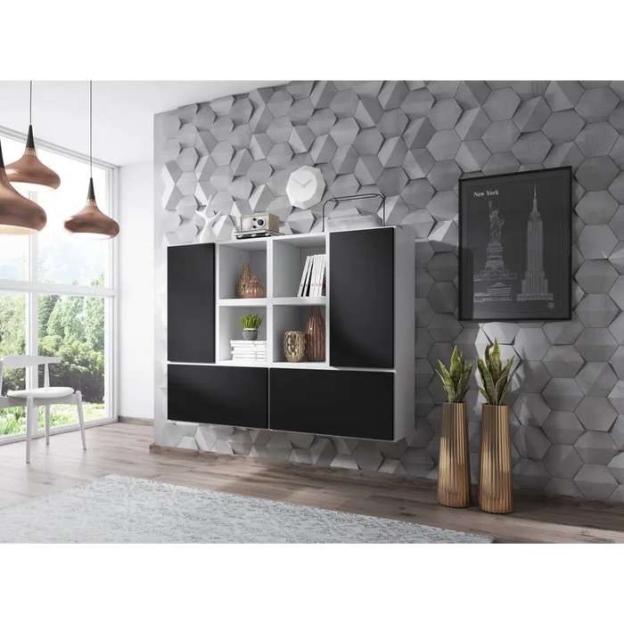 Холна гарнитура Cama ROCO 19 (4xRO3 + 4xRO6) бяло/бяло/черно