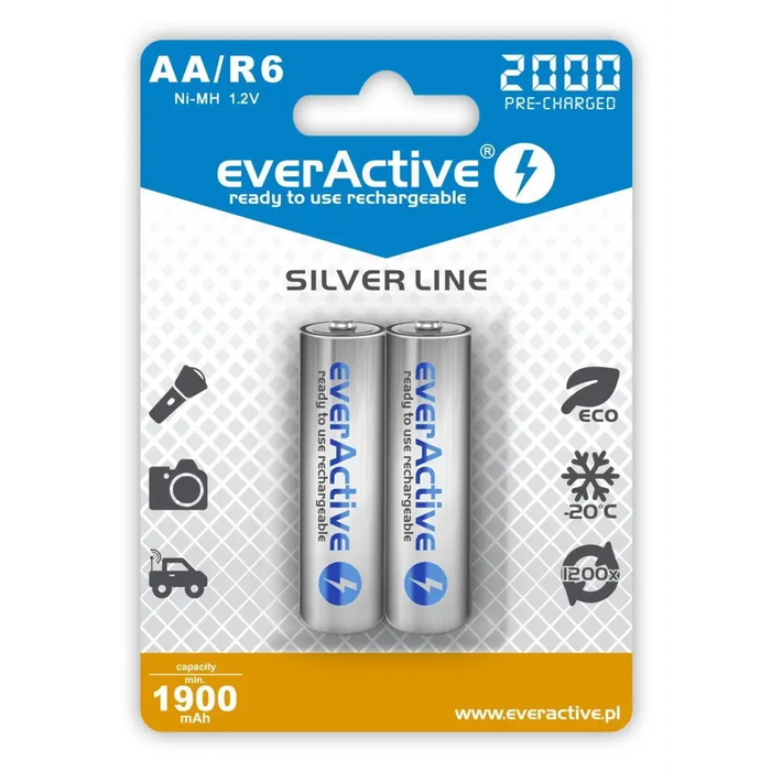 Акумулаторни батерии everActive Ni-MH R6 AA 2000 mAh Silver