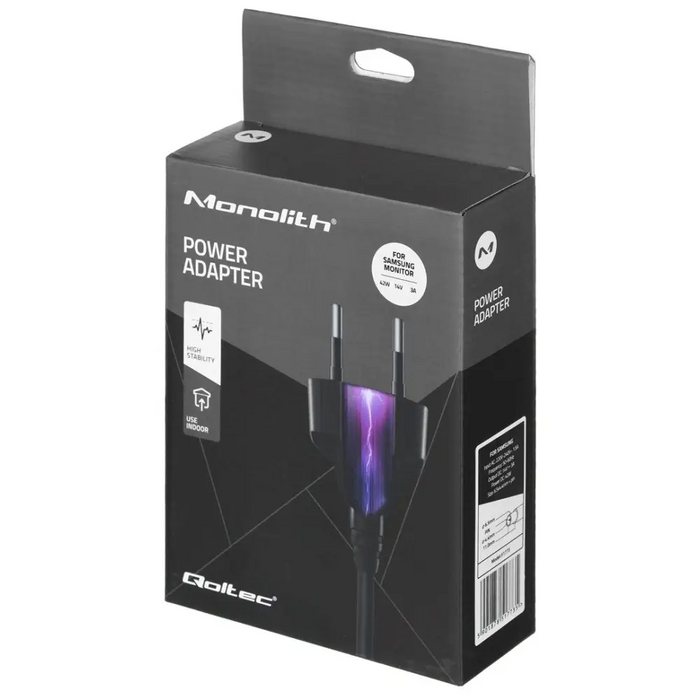 Qoltec 51773 Захранващ адаптер за монитор Samsung 42W | 3A