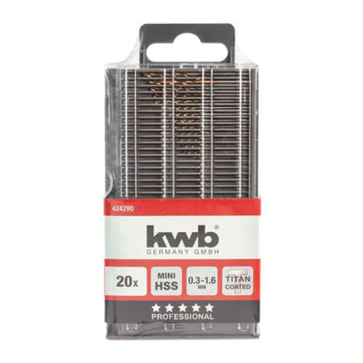 КОМПЛЕКТ 20 СВРЕДЛА ЗА МЕТАЛ 20 БР. KWB HSS M2 TITAN