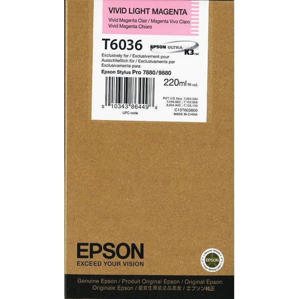 Мастилена касета EPSON T6036 ink cartridge vivid light magenta standard capacity 220ml 1-pack