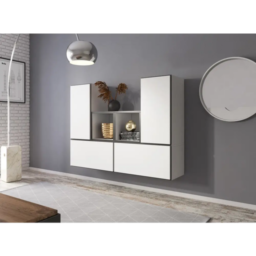 Холна гарнитура Cama ROCO 18 (4xRO3 + 2xRO6) бяло/черно/бяло