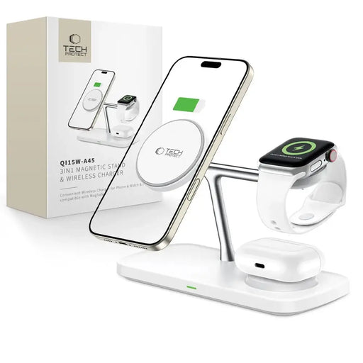 Безжично зарядно устройство Tech-Protect QI15W-A45 3 в 1