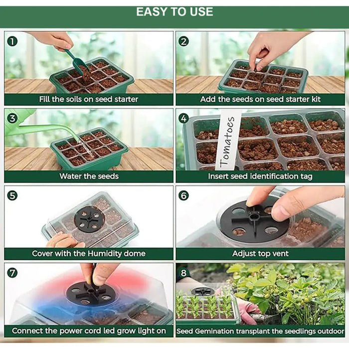 КОМПЛЕКТ МИНИ ПАРНИК С LED 5БРОЯ С 12 ГНЕЗДА GARDEN STAR