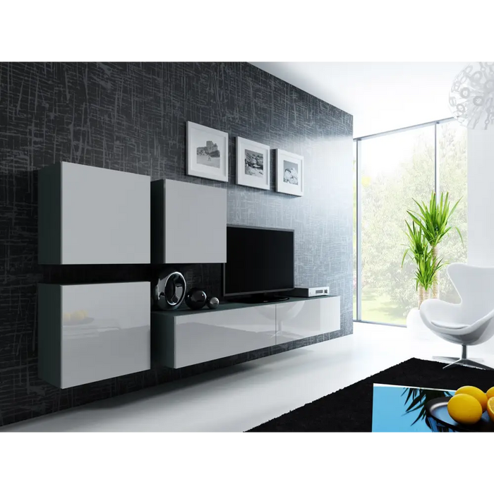 Стойка за телевизор Cama VIGO ’180’ 30/180/40 сиво/бял гланц