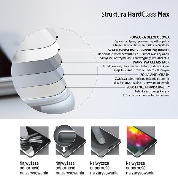 Защитно стъкло 3MK HardGlass Max за iPhone 8 Plus, черно