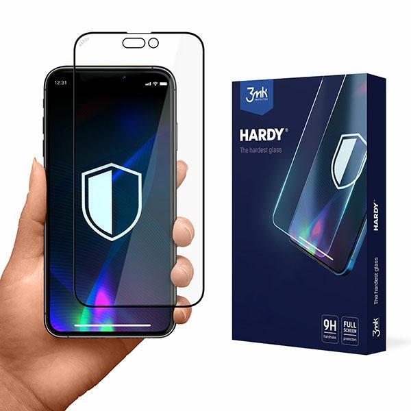 Защитно стъкло 3MK Hardy за iPhone 14 Plus/13 Pro Max 6,7", химически закалено, черно