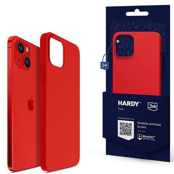 Твърд калъф 3MK Hardy Case MagSafe за iPhone 14, червен