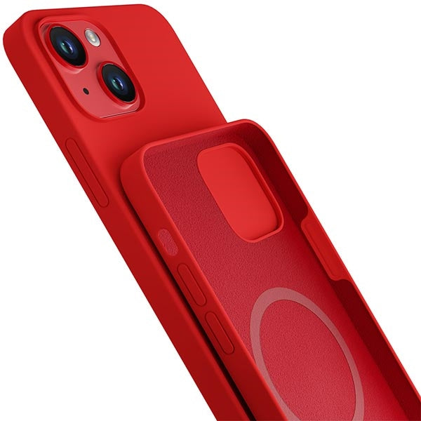 Твърд калъф 3MK Hardy Case MagSafe за iPhone 14, червен