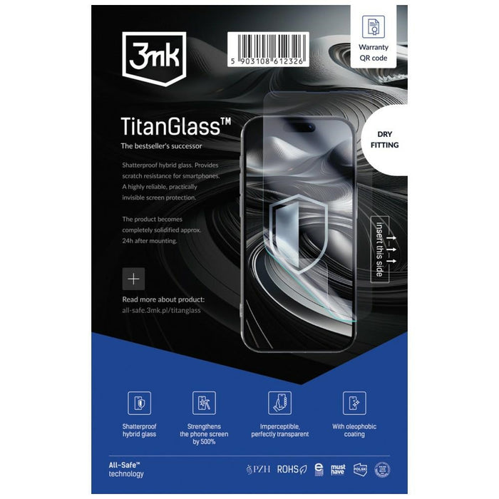 3MK All Safe AIO Titanglass защитно фолио за телефон, хибридно, мокър монтаж